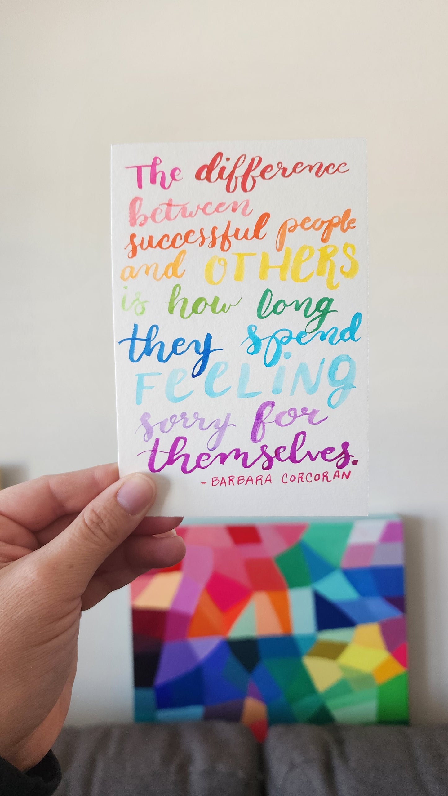Barbara Corcoran The Difference Between Successful People and Others (ORIGINAL Handlettered Female Empowerment Quote Artwork