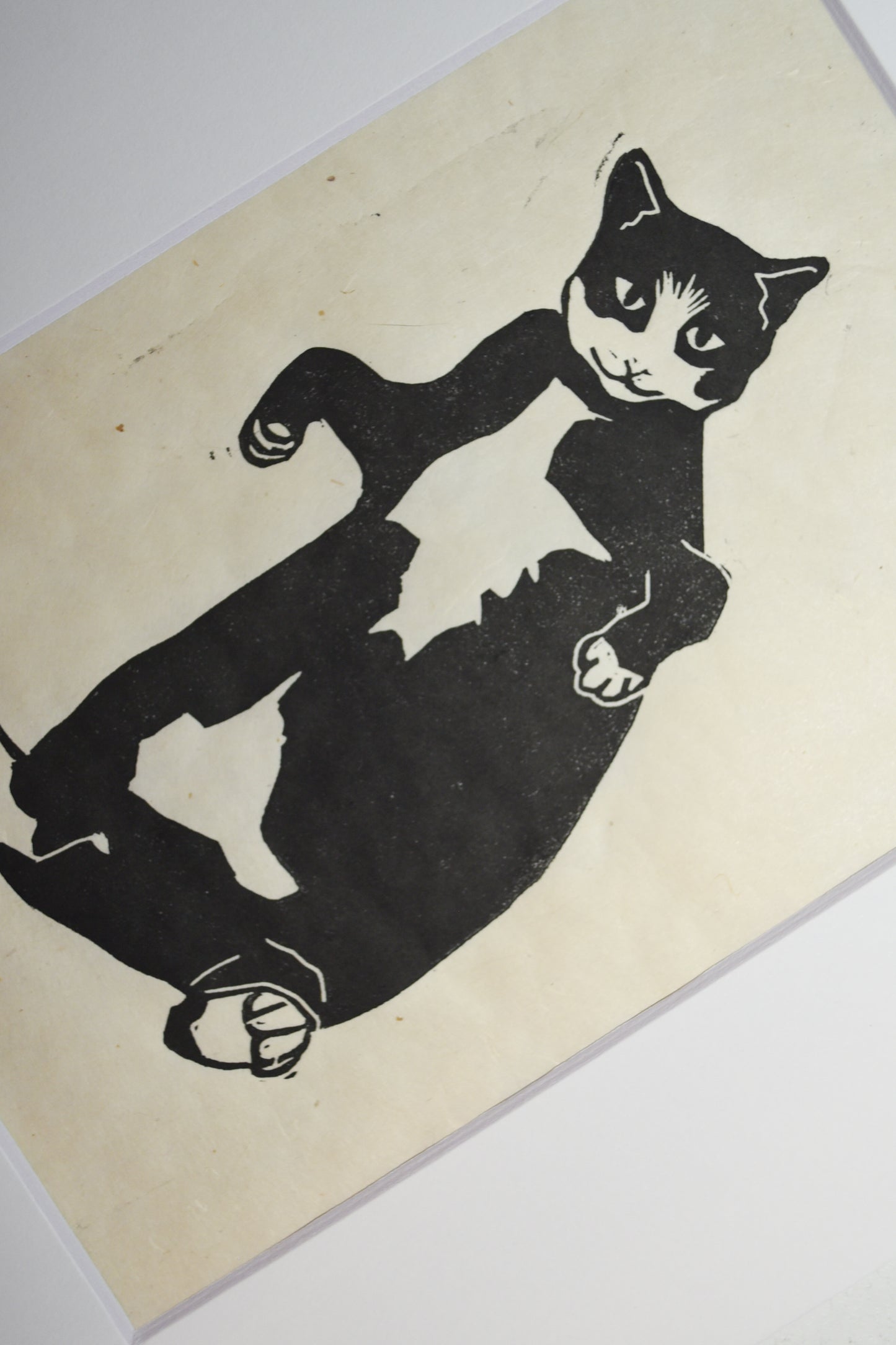 What, Me?! - Innocent Cat Print - Linocut Print on Washi Paper - LinoCat Collection