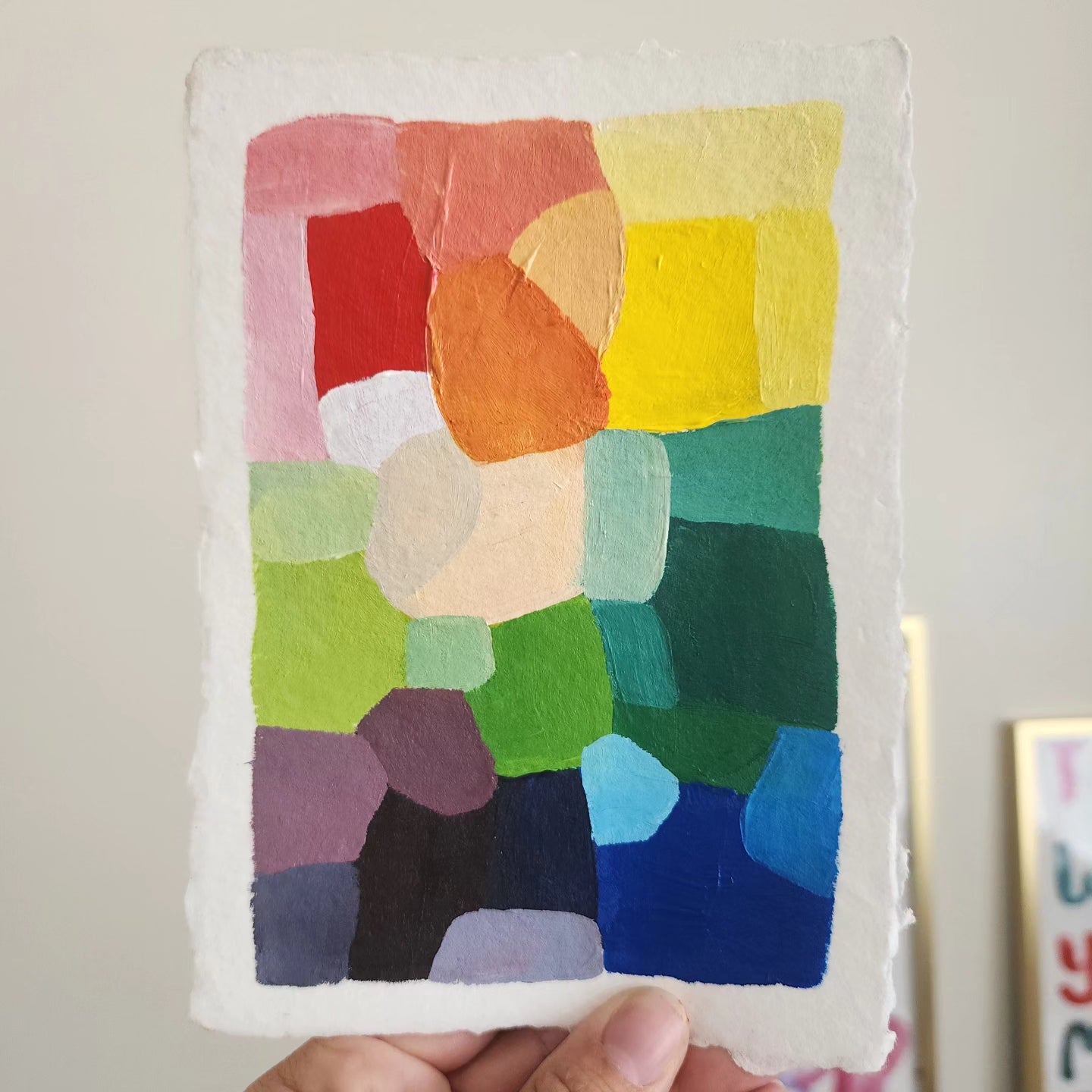 Balancing Act - 5"x7" Acrylic Painting on Handmade Paper