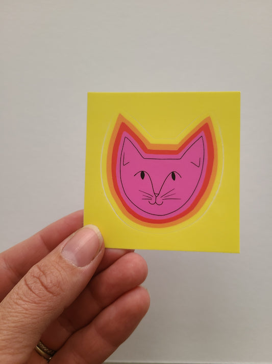 Hot Pink Kitty Sticker