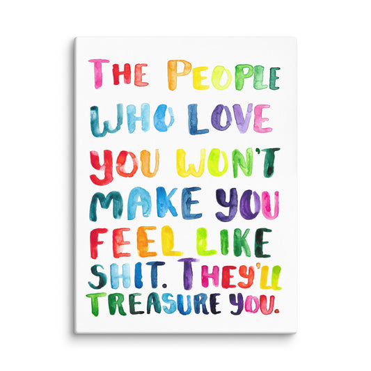 CANVAS PRINT The People Who Love You Watercolor Rainbow Handlettered Quote