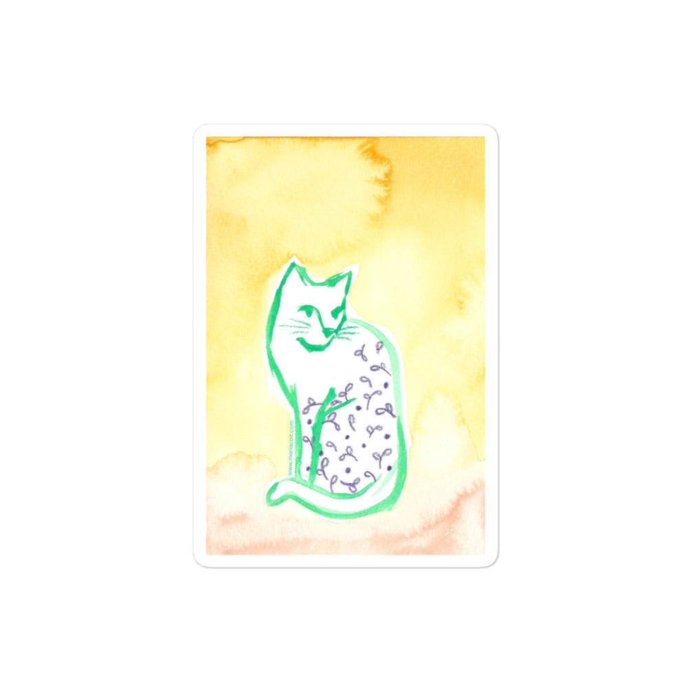 Floral Cat Sticker