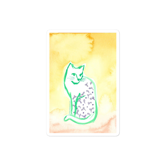 Floral Cat Sticker